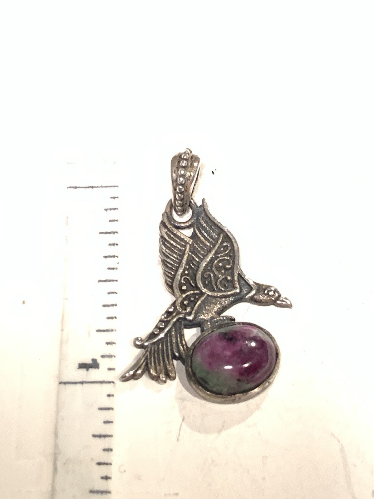Sterling Silver Eagle Ruby In Zoisite Pendant - image 6