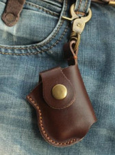 2piece Men Fire Lighter Bag Waist fanny Leather holder Pouch cover coffee H612