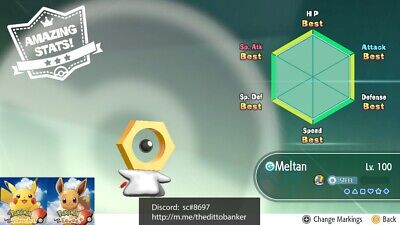 Pokemon Let's Go Pikachu/Eevee MEW Pokeball Plus Ver Lv.1 6IV