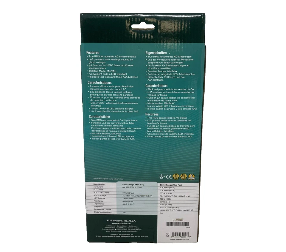 EXTECH EX650 AC Clamp Meter True RMS 600a - Image 2 of 2