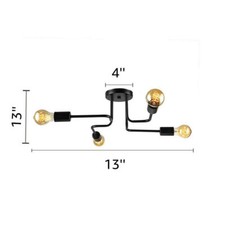 4-Light Sputnik Ceiling Light LED Flush Mount - Modern Chandelier Fixture Home