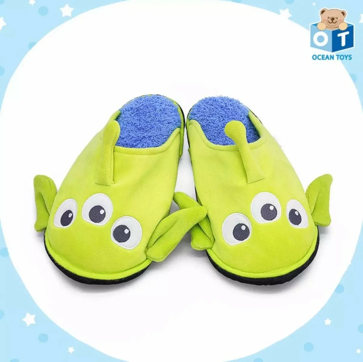 Baby Moo Crocodile Beach Slippers 3D Cartoon Sliders - Blue