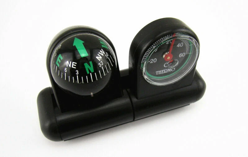 Remolque universal furgoneta camión 2 en 1 brújula y termómetro desmontables negro Foto 4 de 4