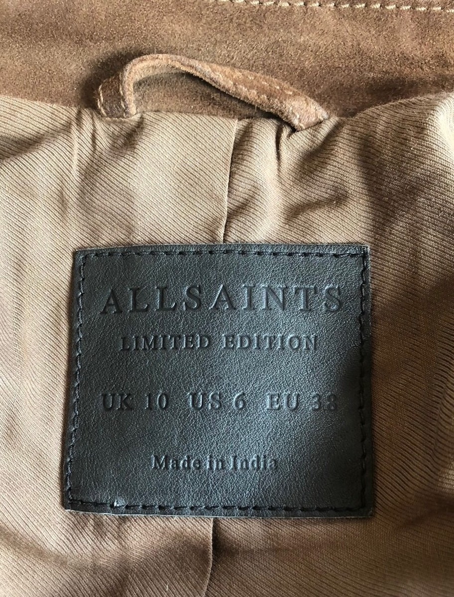 ALL SAINTS Ltd Ed Sleeveless Brown Goat Leather Fringed