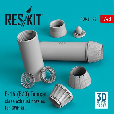 F-14 Tomcat CLOSE Exhaust Nozzles GWH 1/48 3D Print ResKit RSU48-0195