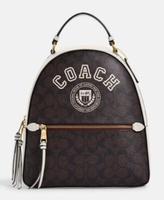 Coach Jordyn Backpack In Signature Canvas With Varsity Motif,Bag
