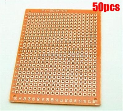 50Pcs 5 X 7 Cm Universal Board Pcb FR4 Prototyping Pcb Kit Prototype Paper Ic ch