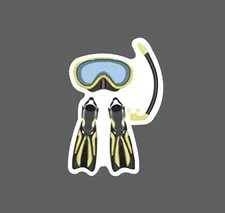 Snorkel Gear Sticker Diving Waterproof Diver Mask Fins Flipper Gift NEW