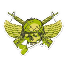 M16 Skull Wings Military Sticker Decal