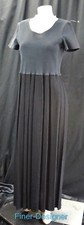 Studio Ease Womens Maxi long Dress black sheath stretch top crinkle SZ 8 M VTG