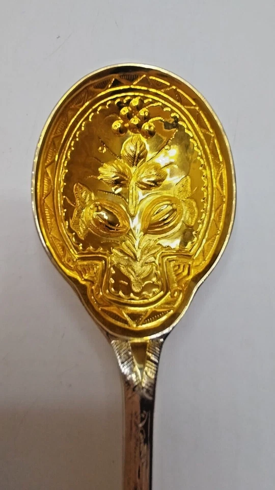 Cuchara chapada en plata Godinger Fruit Berry Cuchara chapada en oro 9" Foto 2 de 4