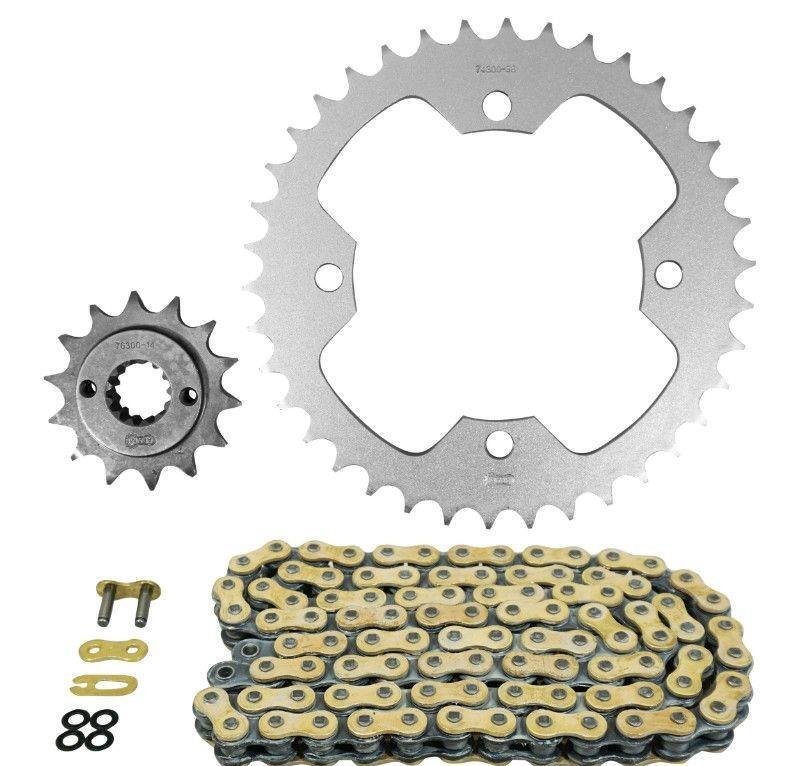 Kit chaine 520 performant Kymco Maxxer 300 démultiplication origine Afam en acier trempé