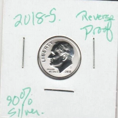 2018 S Roosevelt Dime 90% SILVER Reverse Proof Coin FROSTY  Roosie GEM FDR TuF S