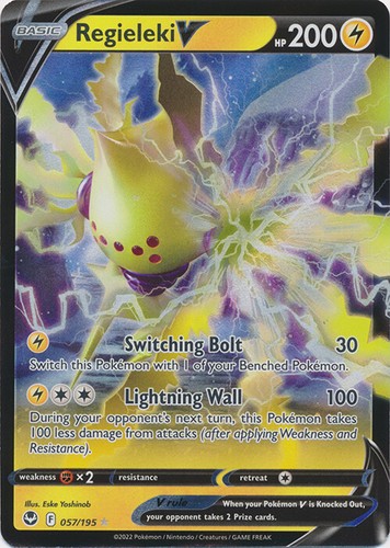 Regieleki V - 057/195 Ultra Rare Silver Tempest NM Pokemon TCG