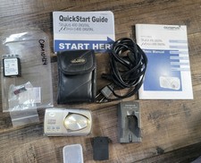 VTG Olympus Stylus 410 Digital Camera Silver 4.0MP 3x Charger Case Cord Etc