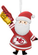 Hallmark NFL Kansas City Chiefs Santa Fan Christmas Ornament, Gifts for Sports F