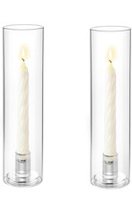 Hurricane Glass Candle Holder 11 3/4" Tall Cylinder Set of 2