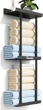 Towel Racks for Bathroom - Bathroom Towel Storage Rack Wall Mounted Black