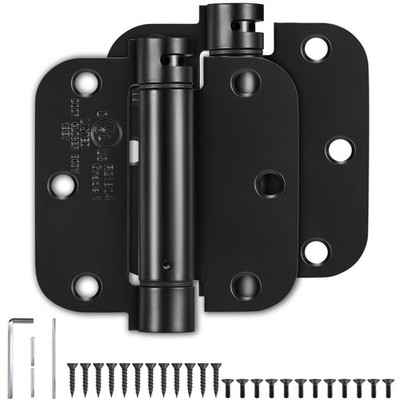 -Closing Spring Loaded Door Hinges 3.5 Inch - Adjustable Tension for Garage/F...