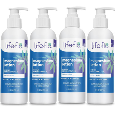 Life-Flo Magnesium Lotion Unscented 8 fl. oz Each (Pack of 4)