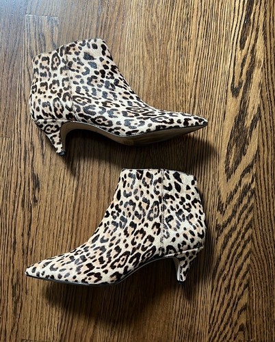 Sam Edelman Leopard Print Calf Hair Kinzey Ankle Booties, Size 8.5 Medium - Picture 3 of 8
