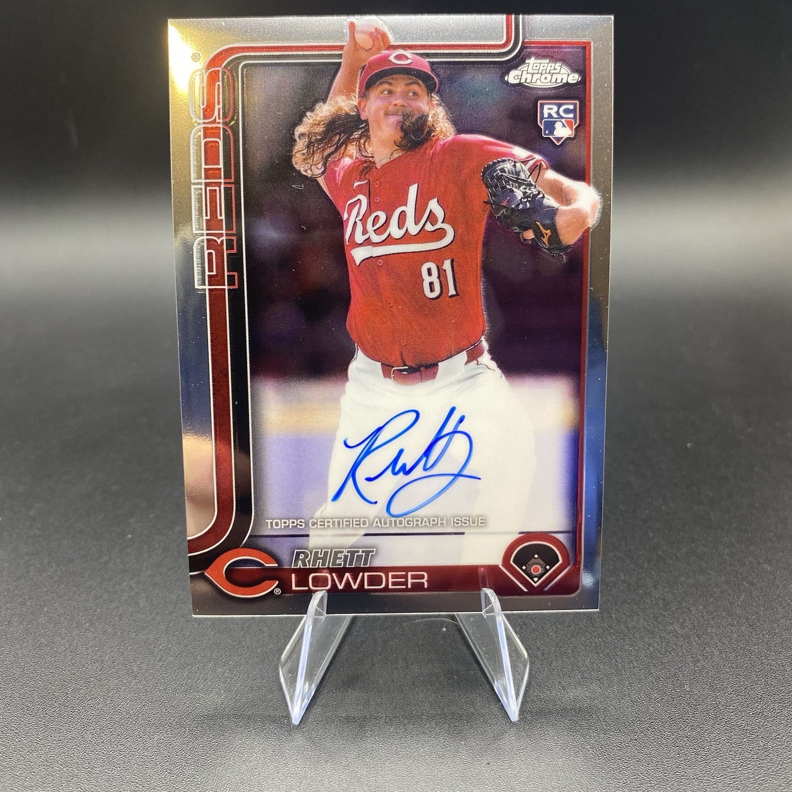 2025 Topps Chrome Rookie Autographs #RA-RL Rhett Lowder RC Auto Reds