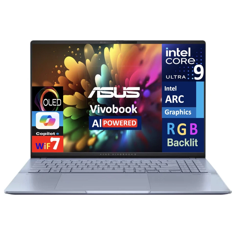 ASUS Vivobook S16 16" OLED Intel Ultra 9-285H 2.90 GHz 32GB 1TB SSD W11P Laptop