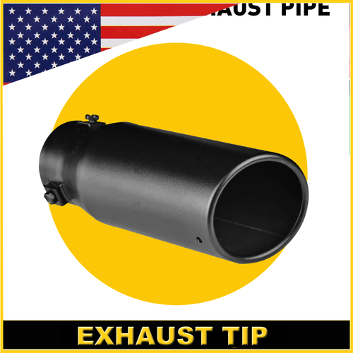 Black 2.75 Car Exhaust Pipe Tip Rear Tail Throat Muffler Stainless