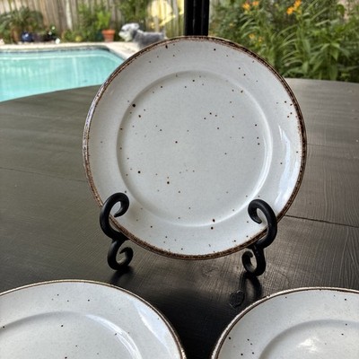 4-VTG 70s Johnson Brothers Desert Sand Bread Plate Ironstone 6.25'' Speckled Disc