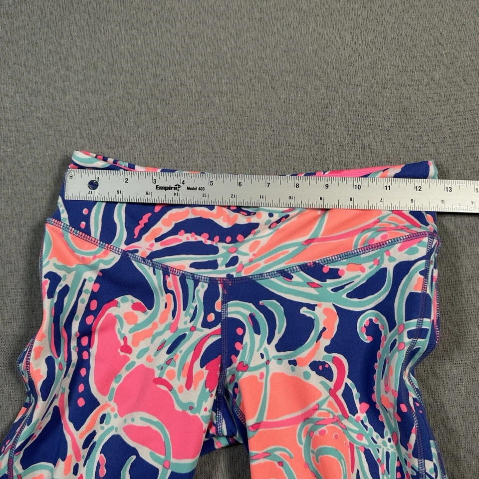 Lilly Pulitzer Luxletic Pants Womens Small Pink Abstract Leggings Athletic Yoga - Image 4 of 4