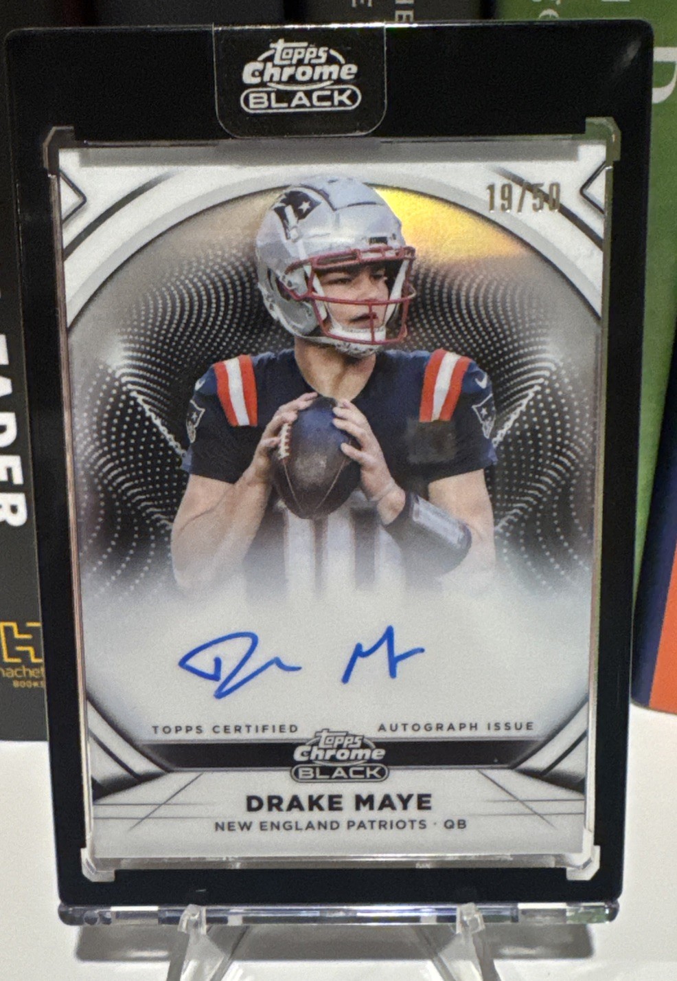 Drake Maye 2025 Topps Chrome Black Ivory Autograph Card /50