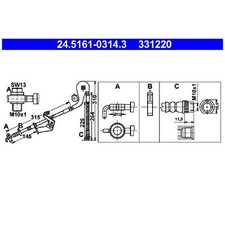Bremsschlauch vorne links für Peugeot 407 6C 6D SW 6E 24018845