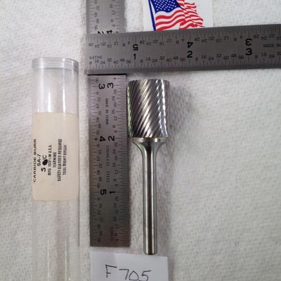 1 NEW FALCON  1/4'' SHANK CARBIDE BURR SA-7.  SINGLE CUT.  1'' LOC  (F705)