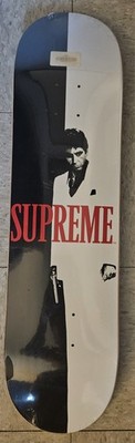 Supreme Scarface Split Skateboard Art Deck by Supreme Black White Limited DS