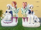 SUPERB MID 19thC STAFFORDSHIRE SAILOR FIGURE, FEMALE, VASES & BEEHIVES c1860s
