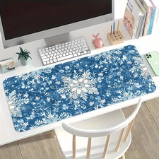 40 90cm Large Snowflake Christmas Desk Mat Mouse Pad - Non-Slip Rubber Base, S