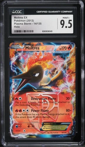 CGC 9.5 Moltres EX Holo Plasma Storm 2013 Pokemon Card #14