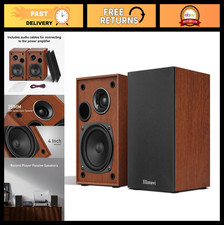 Passive Bookshelf Speakers - 2-Way 4" Woofer  1" Silk Tweeter, 60Hz Bass, Home/