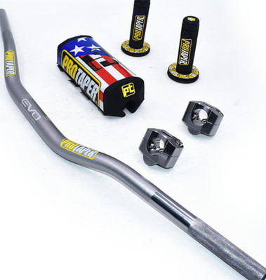 Original ''Evo'' PRO TAPER Handlebar Fat Bar DIRT BIKE 1 1/8'' ATV Quad GRIPS Pads