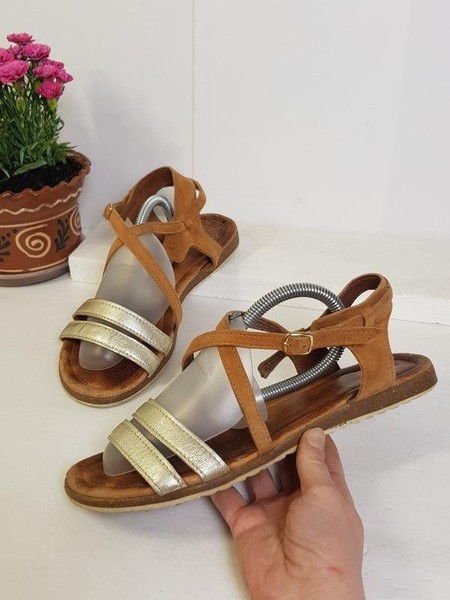 Women Apple of Eden Sandals Brown Leather 40