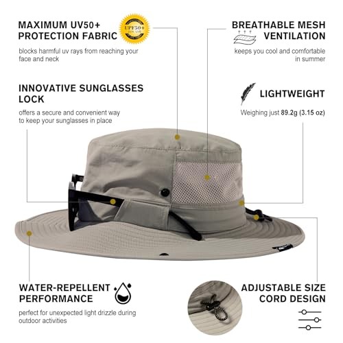 L/XL/XXL UV50+ Waterproof Wide Brim Bucket Sun Hat for Summer Fishing Hiking - Picture 5 of 6