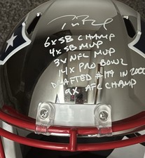 Patriots Tom Brady Full Size Chrome Tri Star Inscribed 6 Times LE 1/1 Goat