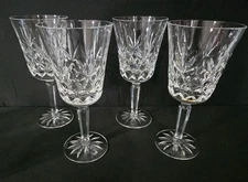 MINT 4 Lenox USA Charleston Heavy Cut Crystal Water/ Wine Glasses 7 1/2"signed
