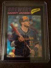 2026 Topps Heritage #347 Danny Jansen Chrome Black Border #8/77 Brewers SP