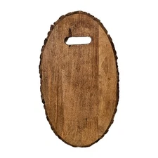 Natural Wooden Rustic Charcuterie Cheese Board Oval LIVE EDGE Party 17" x 9"