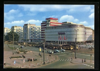 Postcard Leipzig, the consumer department store Am Brühl 
