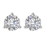 Martini Prong Set Solitaire Stud Earrings 0.80Ct Natural Diamond 14K Yellow Gold — photo 4