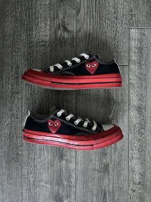 Converse x COMME des GARCONS PLAY Chuck 70 CDG Low Black Red A01795C Men 4 Wmn 6
