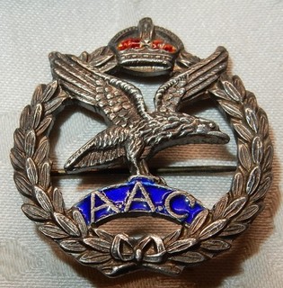 WW2 AAC ARMY AIR CORPS STERLING SILVER MILITARY SWEETHEART BADGE WORLD WAR II