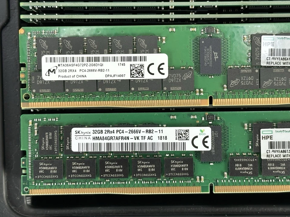 HPE 840758-091 1x 32GB 2Rx4 PC4-2666V-R ECC RDIMM DDR4 RAM Memory Micron Hynix - Image 4 of 4